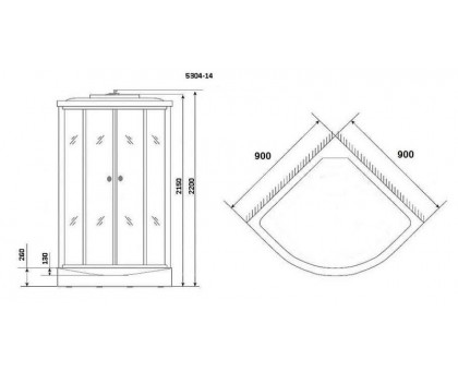Душевая кабина Niagara NG-5304-14 90х90 см, с матовыми стеклами