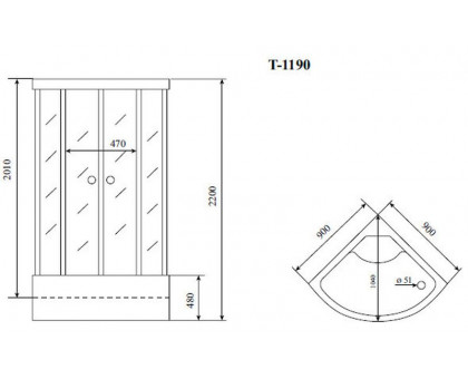 Душевая кабина Timo Standart T-6690 Silver 90х90 см