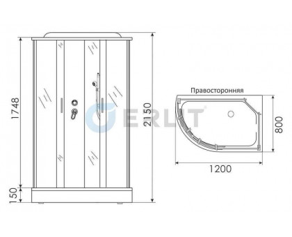 Душевая кабина Erlit ER3512PR-C4