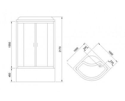 Душевая кабина Royal Bath RB 100BK4-MM 100х100 см, с матовыми стеклами