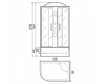 Душевая кабина River DUNAY 120/90/44 MT R