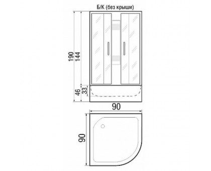 Душевая кабина River REIN 90/44 Б/К МТ