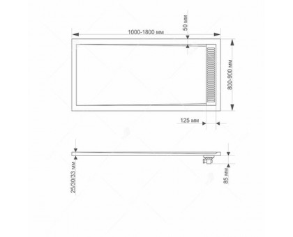 Душевой поддон RGW STM-G 80x150 см, прямоугольный, искусственный камень, графит