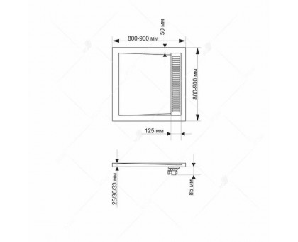 Душевой поддон RGW STM-W 80x80 см, квадратный, белый