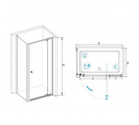 Душевой уголок RGW PA-44 (PA-02 + Z-12 + A-11) 80x100, прозрачное стекло