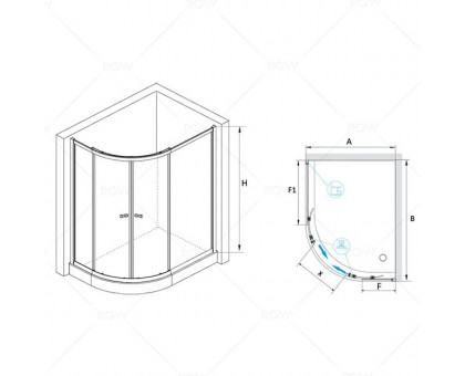 Душевой уголок RGW CL-61 80x100, стекло шиншилла