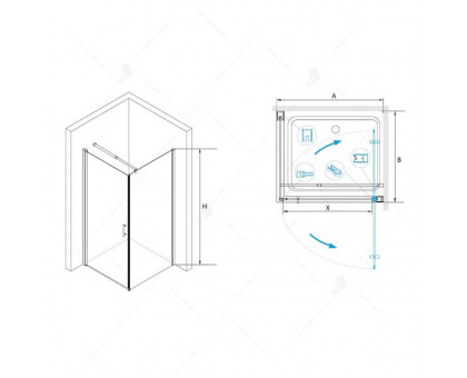 Душевой уголок RGW LE-33 90x90, прозрачное стекло