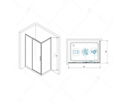 Душевой уголок RGW LE-41B (LE-12B + Z-22B) 200x90, прозрачное стекло