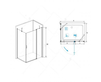 Душевой уголок RGW LE-44 (LE-04+Z-14) 100x120, прозрачное стекло
