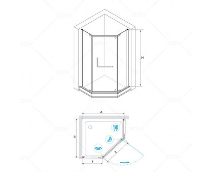 Душевой уголок RGW PA-081 100х100, прозрачное стекло