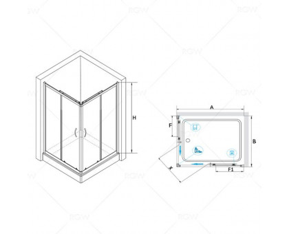 Душевой уголок RGW PA-146 80x120, прозрачное стекло