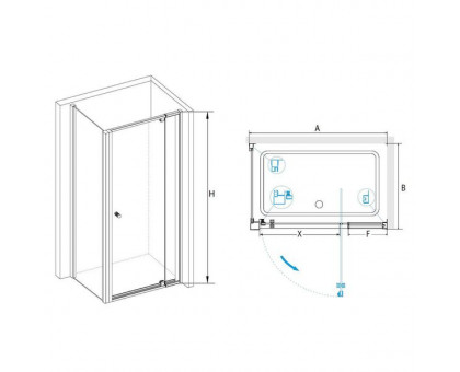 Душевой уголок RGW PA-44B (PA-02B + Z-050-1B) 70x100, прозрачное стекло