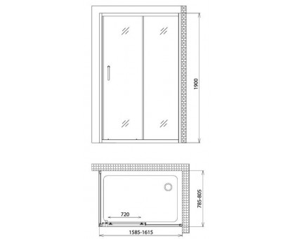 Душевой уголок Gemy Victoria S30191F-A80 160х80 см