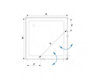 Душевой уголок RGW SV-33B 80x80, прозрачное стекло