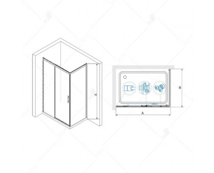 Душевой уголок RGW LE-41 (LE-12 + Z-22) 150x90, прозрачное стекло