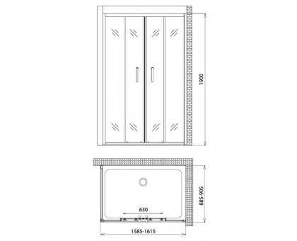 Душевой уголок Gemy Victoria S30192B-A90 160х90 см