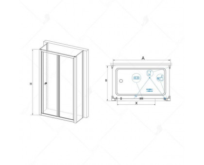 Душевой уголок RGW CL-41 P (CL-21 + 2Z-050-1) 75x100, прозрачное стекло