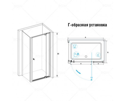 Душевой уголок RGW PA-32B (PA-02B + Z-050-1B) 80x80, прозрачное стекло