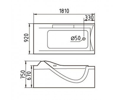Акриловая ванна Gemy G9055 K R